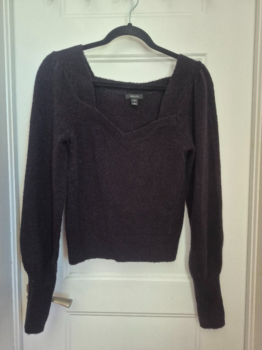 RW&CO Black Wool Alpaca Blend V-Neck Sweater XS fits a Small